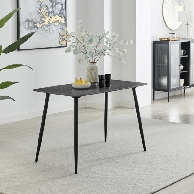 Aston Rectangle Marble Effect Ceramic 6 Seater Dining Table With Metal Legs - Modern Luxury Design