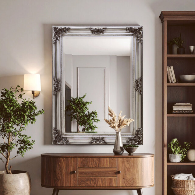 Lora Manufactured Solid Wood Rectangle Mirror