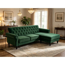 Petoskey 3 Seater Velvet Sofa & Chaise
