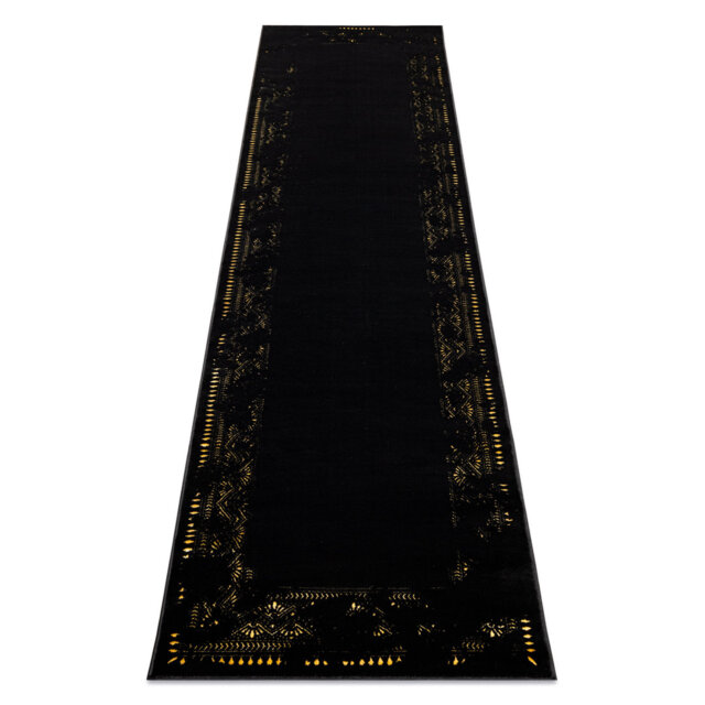 Modern GLOSS rugs for living rooms, bedrooms, kitchens, hallways, stylish frames, glamor, art deco black / gold