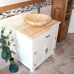 Roden 751mm Single Bathroom Vanity with Vessel Stone Basin