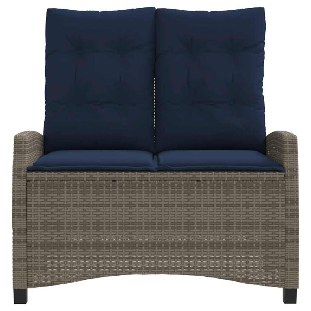 Reclining Garden Bench With Cushions Poly Rattan
