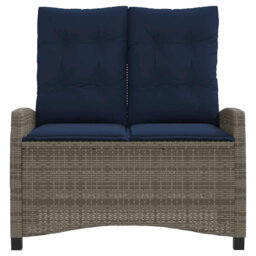 Reclining Garden Bench With Cushions Poly Rattan
