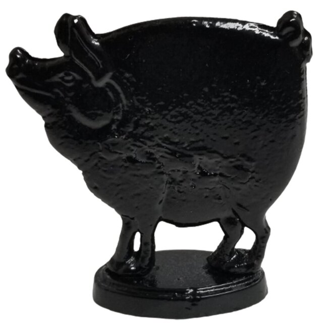 Pedroza Pig Ornament Made From Cast Metal With A Black Paint Finish