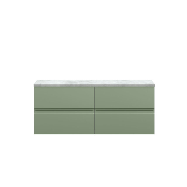 Urban 120.5Cm Wall Mounted Double Bathroom Vanity Base Only
