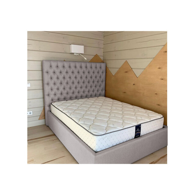 Leon Deshler Upholstered Bed Frame - Plush Velvet with Headboard and Sprung Slats