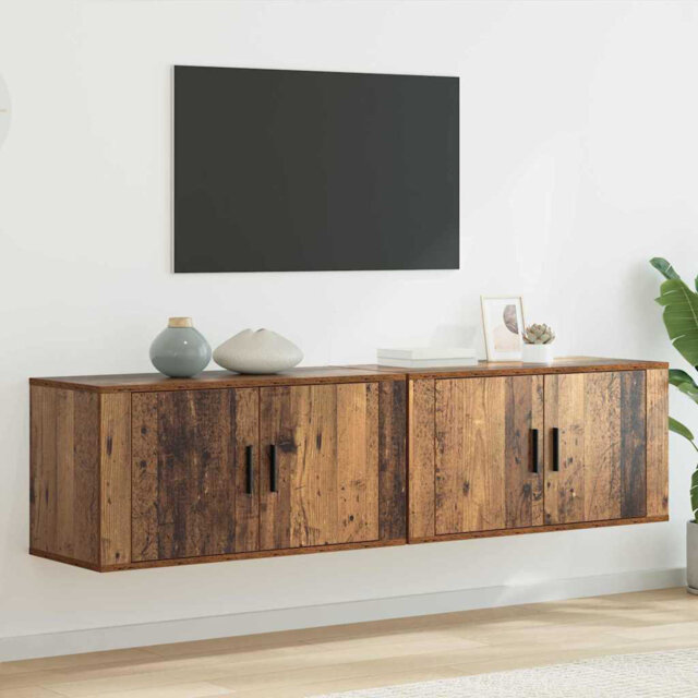 Wall-Mounted TV Cabinet Set 2 Pcs Artisan Oak 80 X 34.5 X 40 Cm