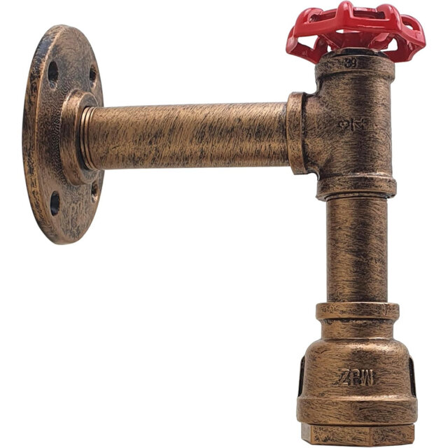 Industrial Pipe Wall Light Steampunk Wall Sconce E27 Vintage Water Pipe Lamp Rustic Metal Wall Mounted Light for Living Room Bedroom Kitchen Bar Cafe