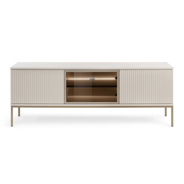 Tosena Three-Door TV Cabinet with LED Lighting 154 cm Cashmere