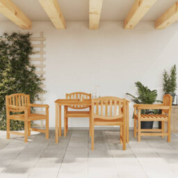 Topher Rectangular 5 - Piece 4 - Person Teak Outdoor Table Set