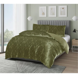Emilia Duvet Cover Set with Pillowcases – Jacquard Damask Pattern, Luxury Textured Bedding Set, Double/King/Super King Sizes
