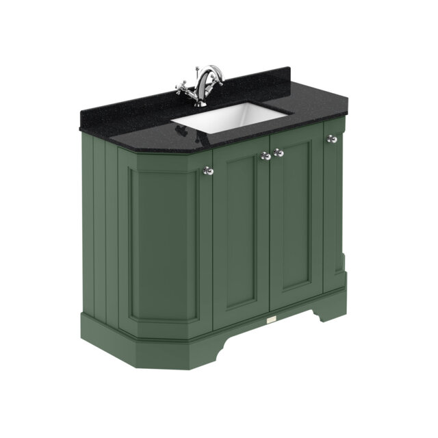 Bayswater 1000mm Hunter Green 4 Door Angled Floor Standing Vanity Unit