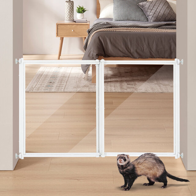 Clear Ferret Gate, Small Pet Barrier For Doorways Hallways Stairs Kitchen