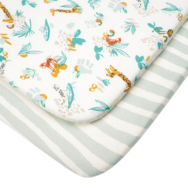 Cot Bed Fitted Sheets 2pk - Run Wild