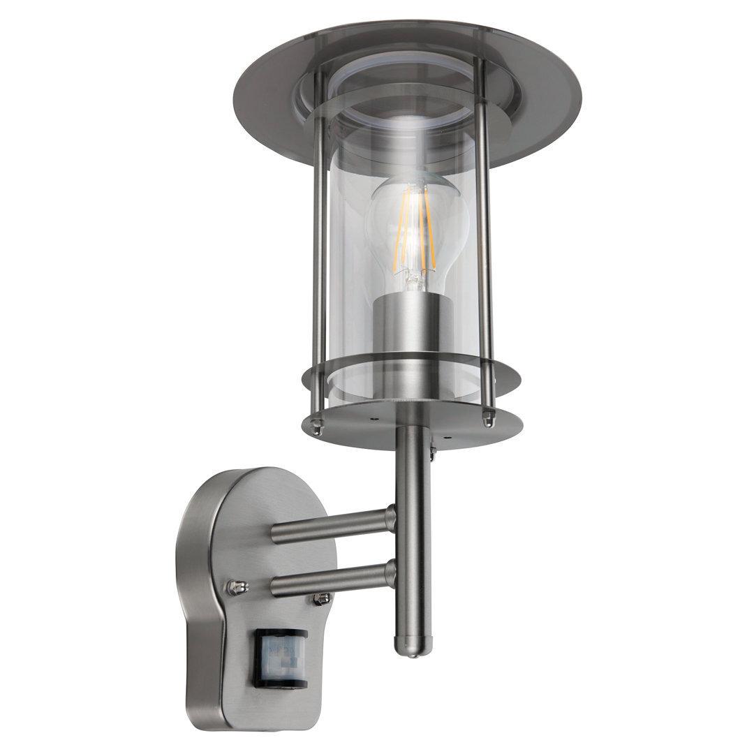 "Runkle Polished Stainless Steel 13.1"" H Outdoor Wall Lantern"