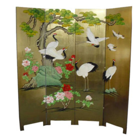 Apollonia Gold Leaf 4 Panel Room Divider