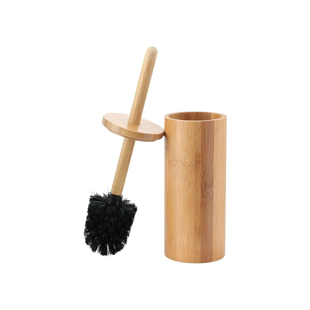 Saroyan Bamboo Round Free-Standing Toilet Brush and Holder