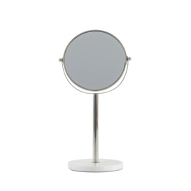 Round Magnifying Metal Framed Freestanding Vanity Mirror