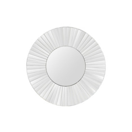 Round Glass Framed Wall Mounted Accent Mirror in White