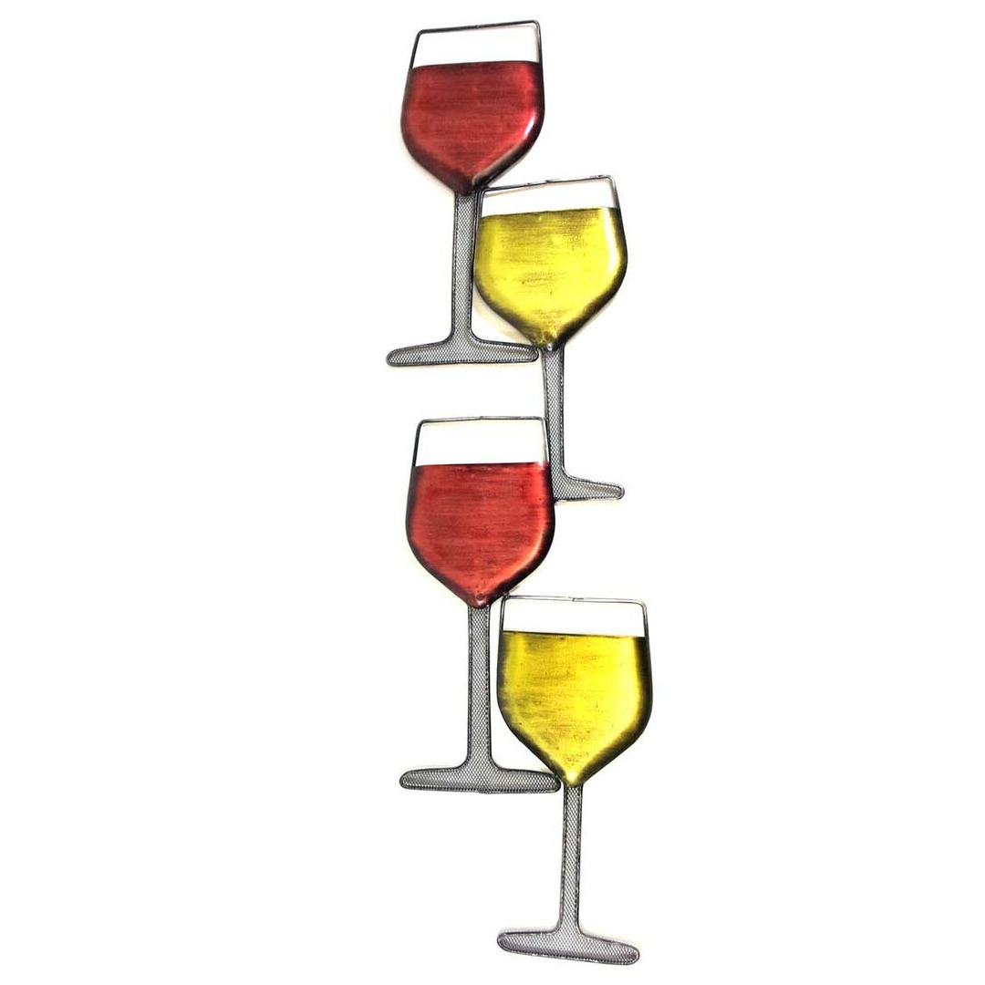 Wine Glass Tower Metal Wall DÃ©cor