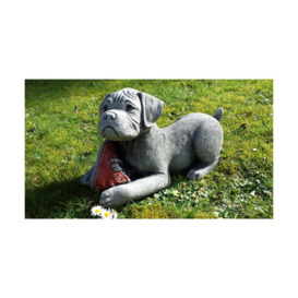 Lowery Boxer Puppy Stone Garden Statue