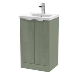 Fluted 500mm Free-standing Single Vanity Unit