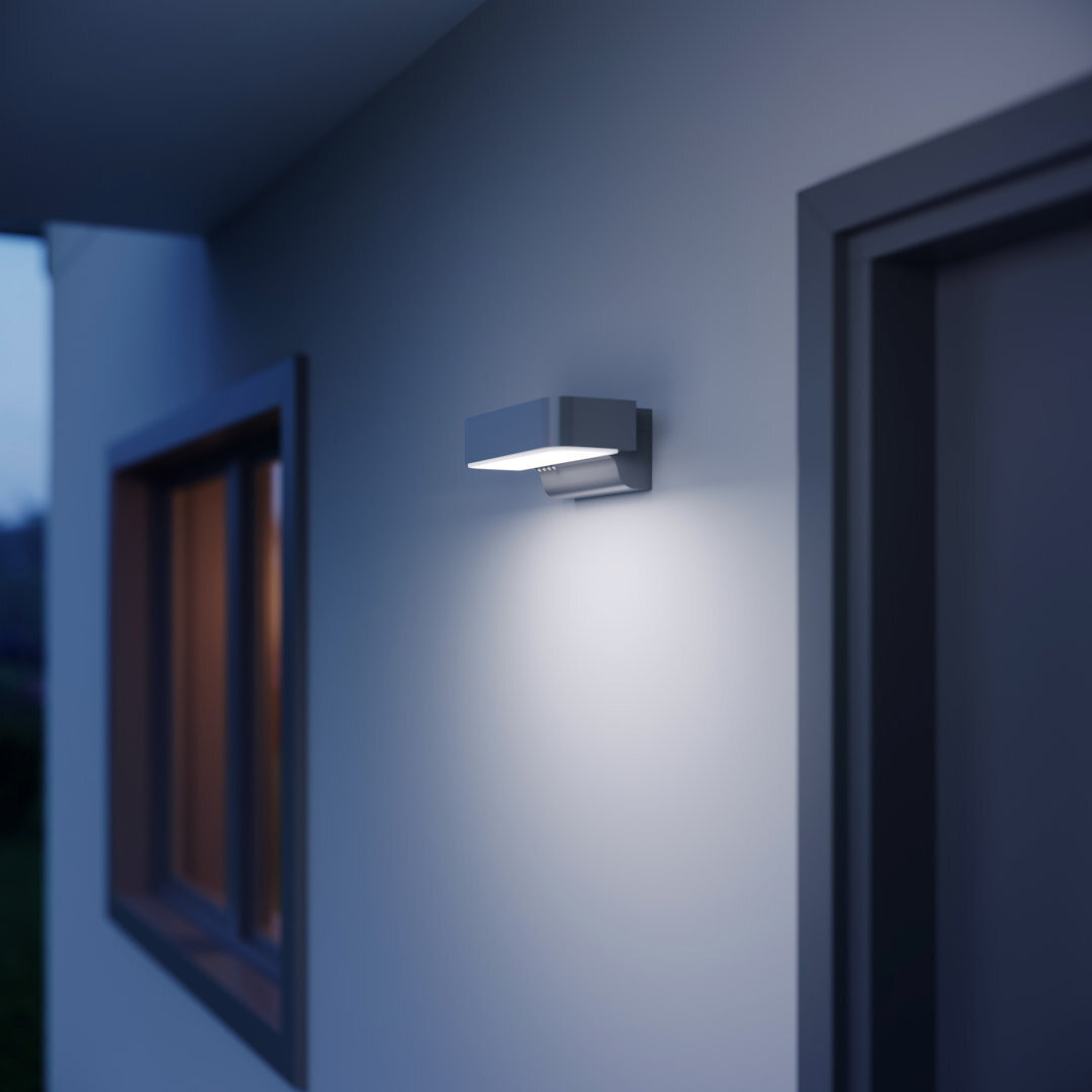Smart LED Outdoor Wall Light L 800 C Anthracite No Sensor Downlight dimmable via App
