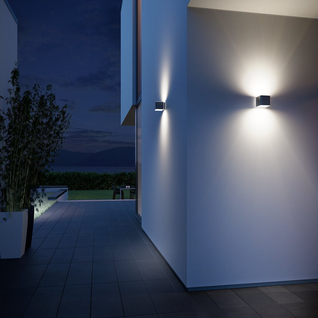 Smart LED Outdoor Wall Light L 840 C Anthracite Up-/Downlight No Sensor dimmable via App
