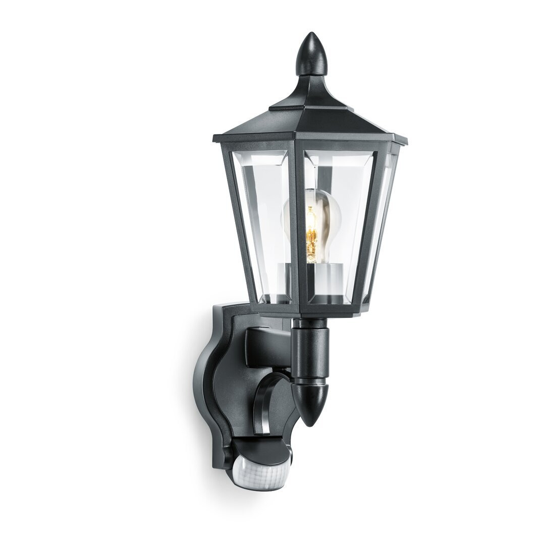 Classic Outdoor Wall Latern L 15 S Black with Motion Sensor E27