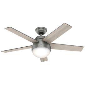 117Cm 5 - Blade Ceiling Fan with Remote Control and Light Kit Included