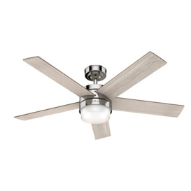 132Cm 5 - Blade Ceiling Fan with Remote Control and Light Kit Included