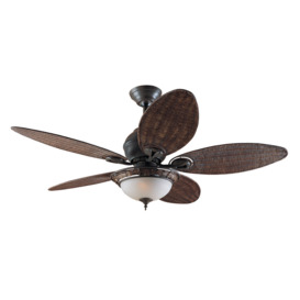 137Cm 5 - Blade Ceiling Fan with Pull Chain and Light Kit Included
