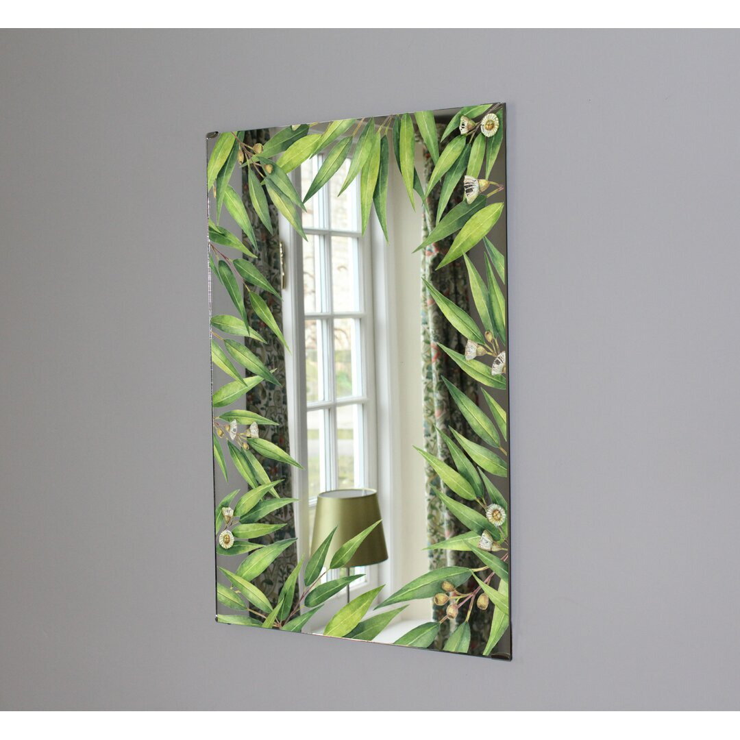 Archmont Green Floral Eucalyptus Leaves Accent Mirror