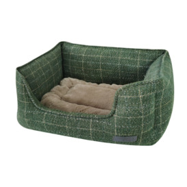Moss Tweed Rectangle Dog Bed Bolster Cushion
