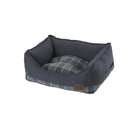 Checker Square Dog Bed in Grey