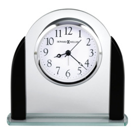 Aden Modern Analog Crystal Quartz Alarm Tabletop Clock in Silver