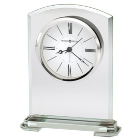 Corsica Analog Crystal Quartz Alarm Tabletop Clock in Silver