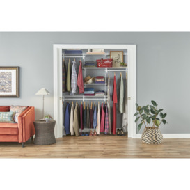 ClosetMaid 4 Shelf Adjustable ShelfTrack Wardrobe Shelving & Clothes Rail Kit - 1.2m to 1.8m Wide