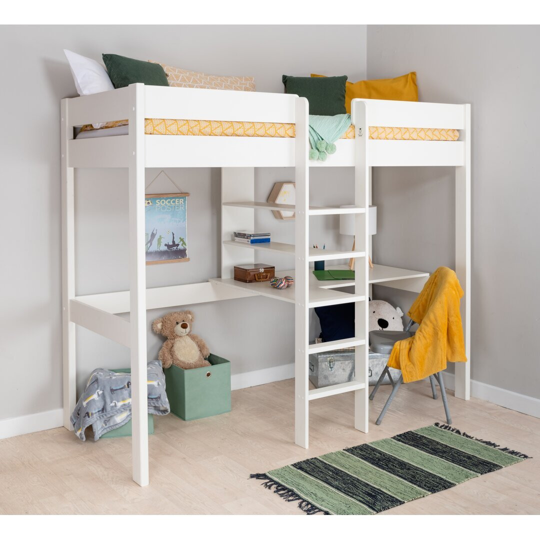 Single (3') Bed Frames High Sleeper Loft Bed with Built-in-Desk by Stompa