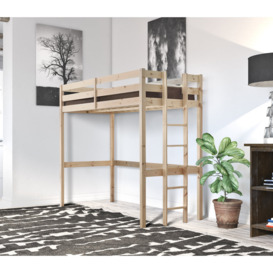 Esma High Sleeper Solid Pine Loft Bunk Bed