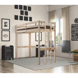 Esma European Single (90 x 200cm) High Sleeper Loft Bunk Bed