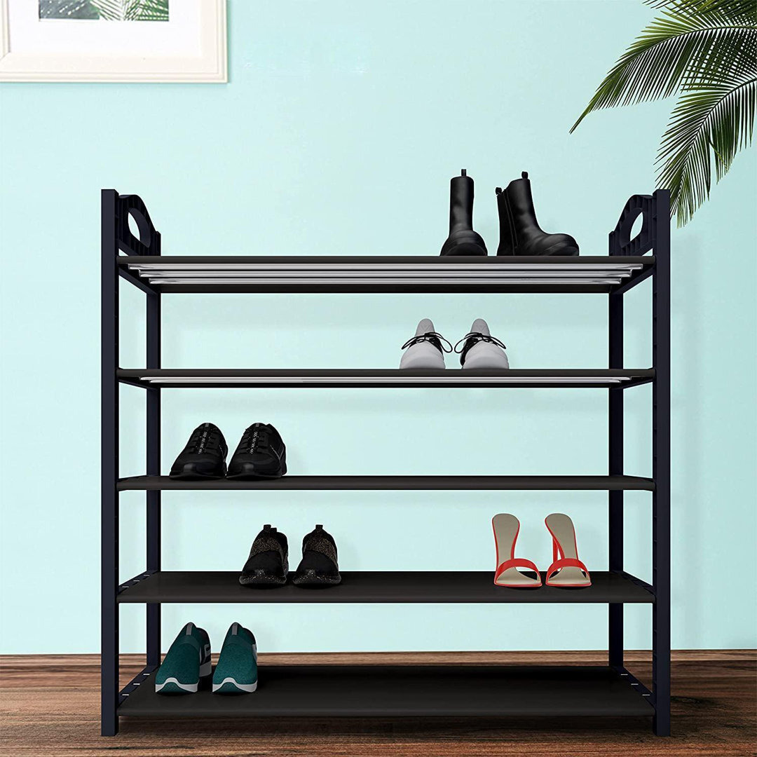 Metal Tier Shoe Rack Organizer, Compact Shoe Storage Cabinet