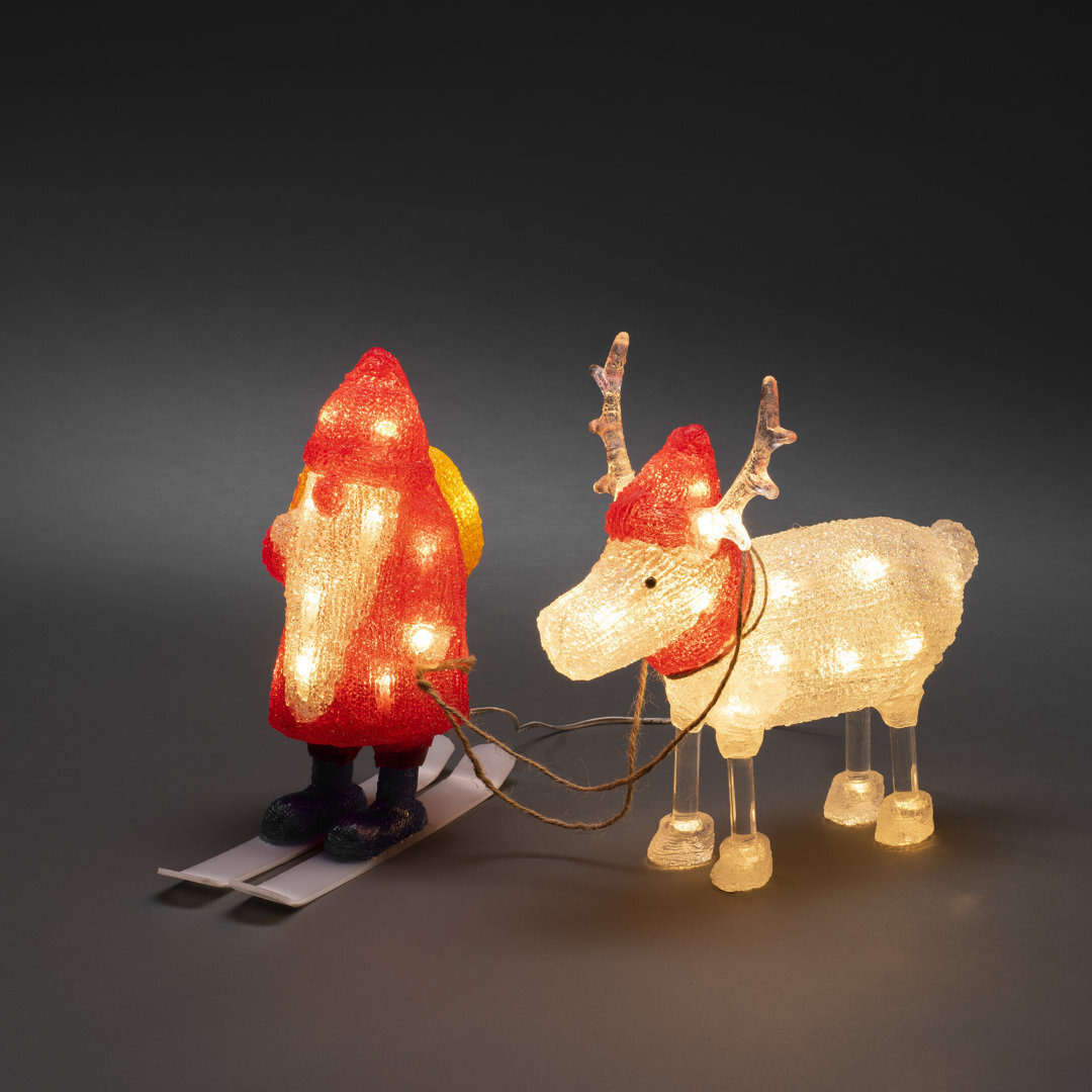 Santa and Sleigh Acrylic Outdoor Christmas Decoration