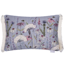 Hermione Feathers Floral Rectangular Lumbar Cushion With Filling