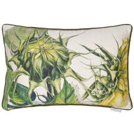 Easton Feathers Floral Rectangular Lumbar Cushion with Filling