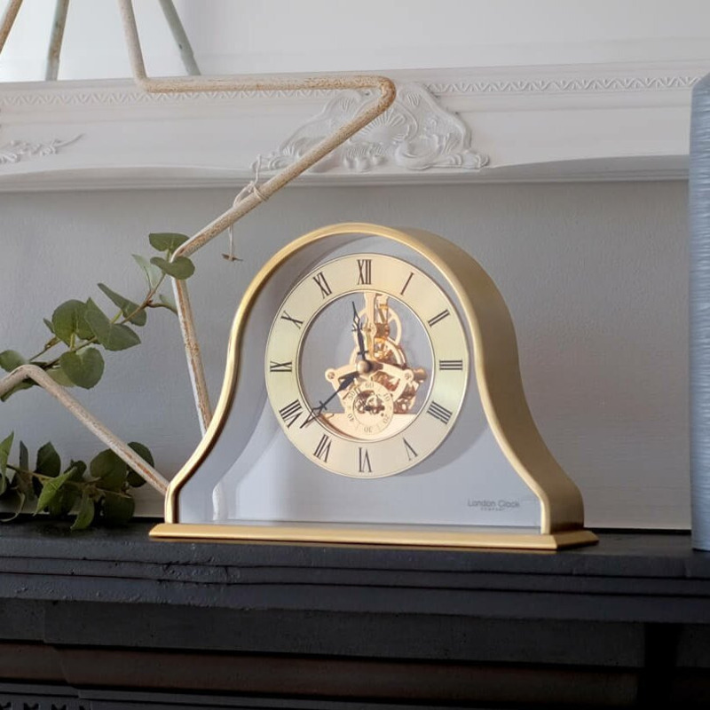 Traditional Vintage Gold Resin Angel Table Clock With Exquisitely