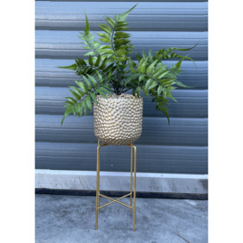 60Cm Artificial Fern Plant Potted In Planter With Metal Stand
