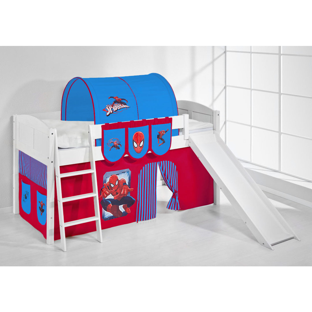 Spiderman European Single (90 x 200cm) Mid Sleeper Bed with Tunnel by Lilokids