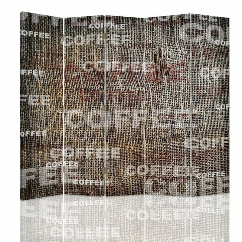 Canvas Coffee 5 Panel Room Divider