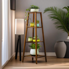 Aashish Tall Natural Bamboo Tall Plant Stand 4 Tier Shelf Plant Holder Garden Home Furniture